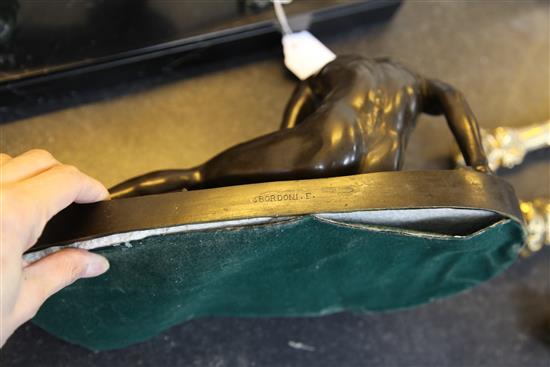 After the Antique. A bronze figure of The Dying Gaul, 19th century, length 12.5in.